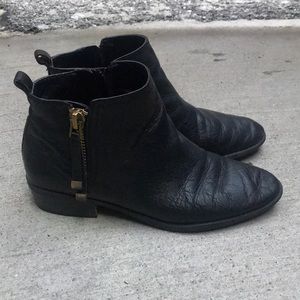 Franco Sarto Black Leather Skylar Booties